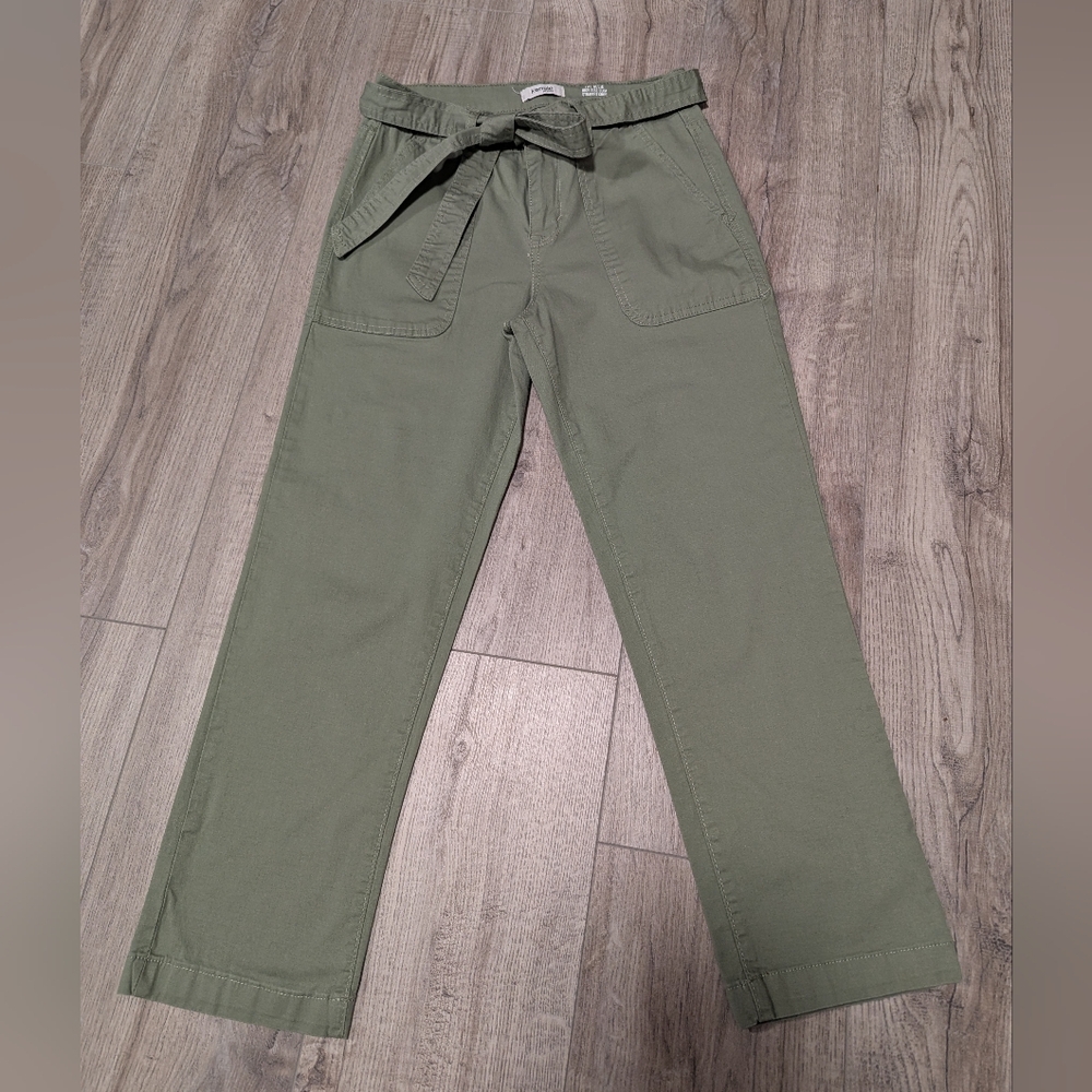 Kensie Green Pants with Tie-Waist
